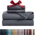 Bedsure Queen Sheets Grey - Soft Sheets for Queen Size Bed, 4 Pieces Hotel Luxury Queen Sheet Set, Easy Care Polyester Microfiber Cooling Bed Sheet Set