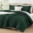 Litanika Comforter King Size Set Dark Emerald Green, 3 Pieces Lightweight Tufted Solid Forest Green Bedding Sets, Down Alternative Comforter Fluffy Bed Set Gift Choice