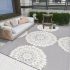 Outdoor Rugs Vintage Floral Plastic Straw Rug Waterproof Indoor Outdoor Carpet Large Portable Reversible Patio Rug for Camping,RV,Backyard,Deck,Picnic,Trailer,Grey & Cream,5'x8'