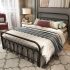 TUSEER Metal Bed Frame Full Size with Vintage Headboard and Footboard Platform Base Wrought Iron (Black)