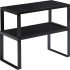 YMYNY Cabinet Shelf Organizer, Extendable Countertop Shelves Set of 2, Kitchen Spice Racks, Stackable, Storage Racks for Cupboard, Sink, Pantry, Bathroom, Black, Metal, UHSR002B